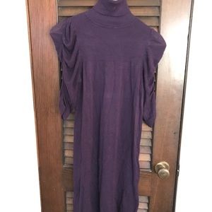 Turtleneck purple dress